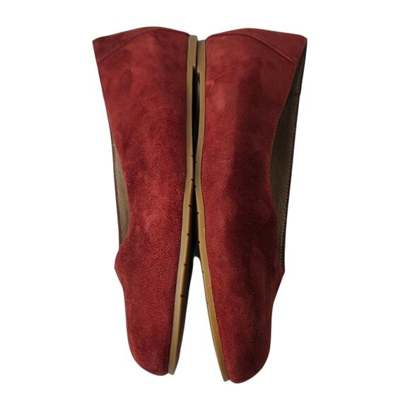 Eileen Fisher Cedar Red Suede Una Hidden Wedge Ballet Flat Shoes SZ 8.5 - Picture 6 of 11